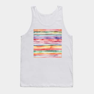 Colorful watercolor striped pattern Tank Top